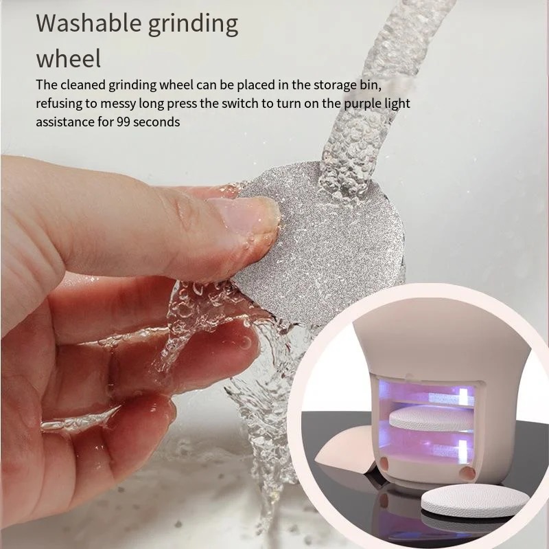 LED Screen Foot Grinder Wirelss Dead Skin Callus Remover Mini Foot Drill 1600rpm 2000rpm 2800rpm with 3 Grinding Heads