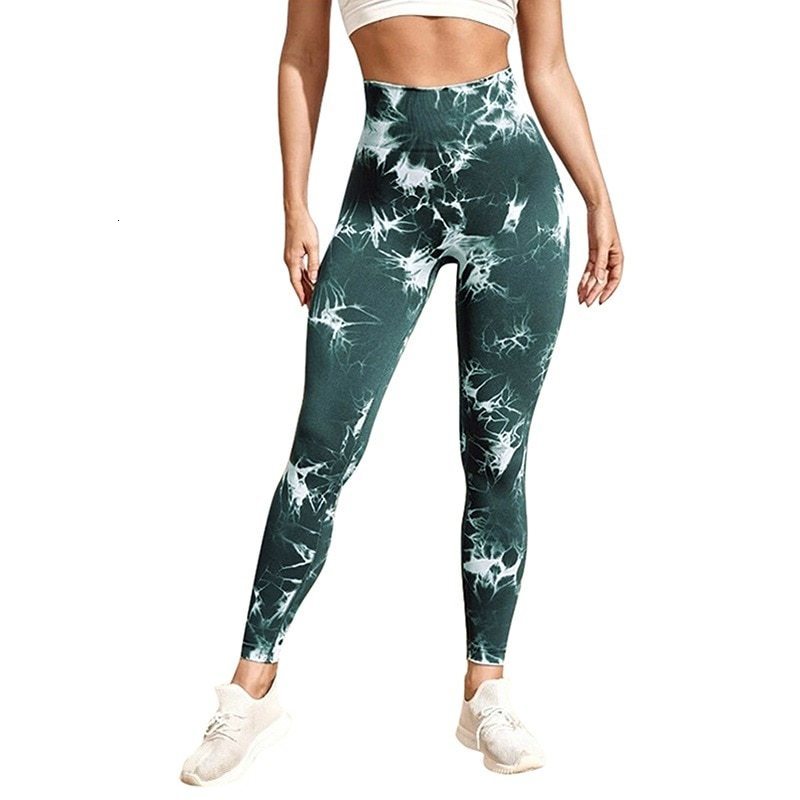 Yoga Outfits Seamless Tie Dye Leggings Women Sexy Fitness Gym Legging Push up High waist Sport Pants Clothing 230406