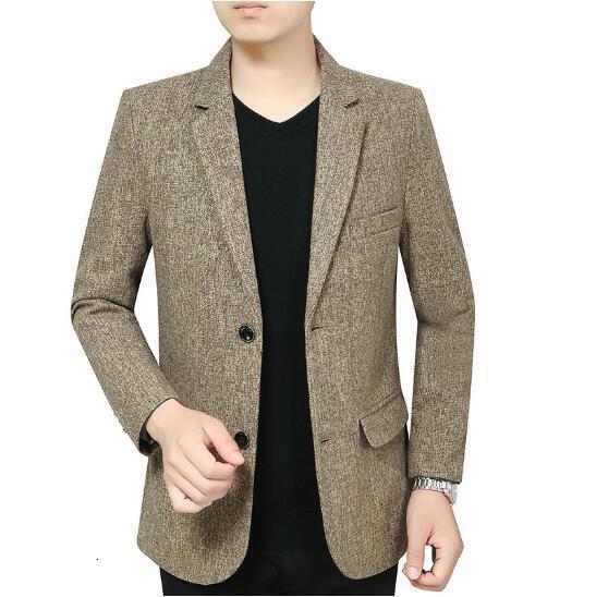 Men's Suits Blazers Men's casual slim fitting suit jacket long sleeved cotton jacket 230406