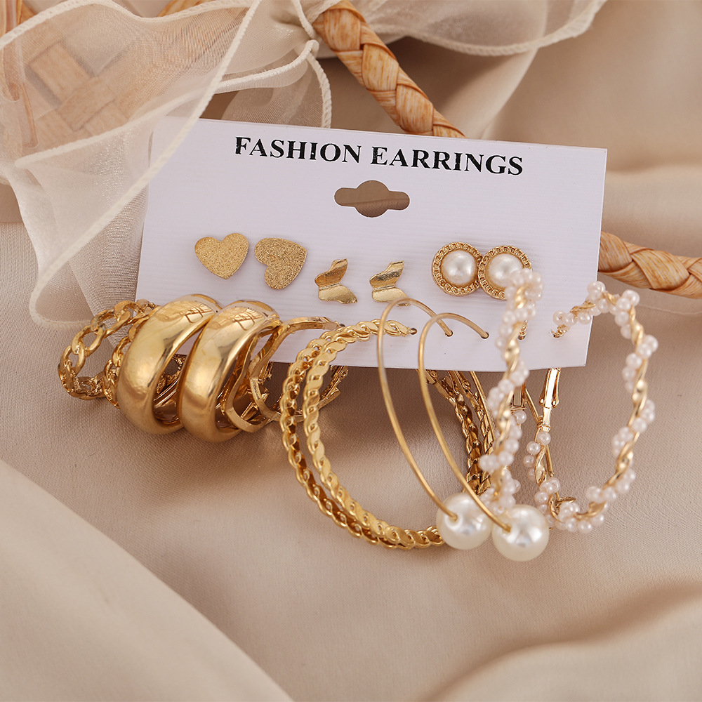 Hoops dome earring set creative simple earring set 9 pairs packed butterfly peach heart earrings pearl ear loops
Hoops dome earring set creative simple earring set 9 pairs packed butterfly peach heart earrings pearl ear loops