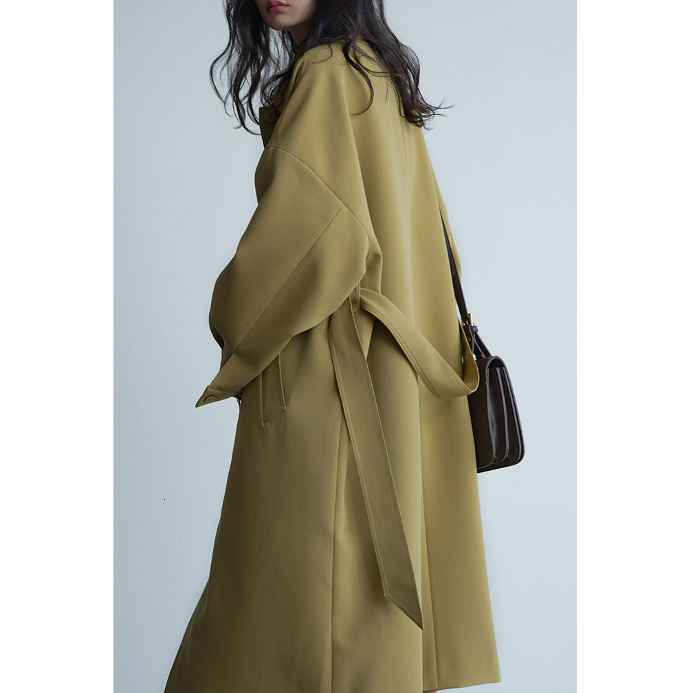 Women's Trench Coats CHIC VEN Long Coat Singlebreasted Casual Belted Waist Women Windbreaker Overcoat Female Cloth Spring Autumn 230404