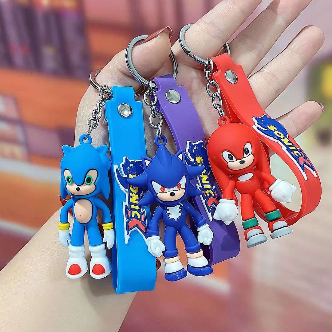 Decompression Toy Mouse Little Hedgehog Sonic Keychain Car Animation Cartoon Pendant Bag