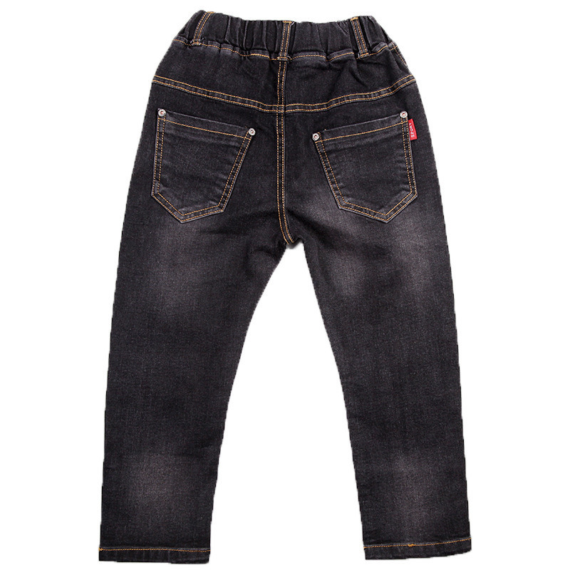 Jeans 3-18T Boys' Jeans Spring Summer Autumn Youth Loose Elastic Casual Solid Children's Clothing Jeans High Quality 230406