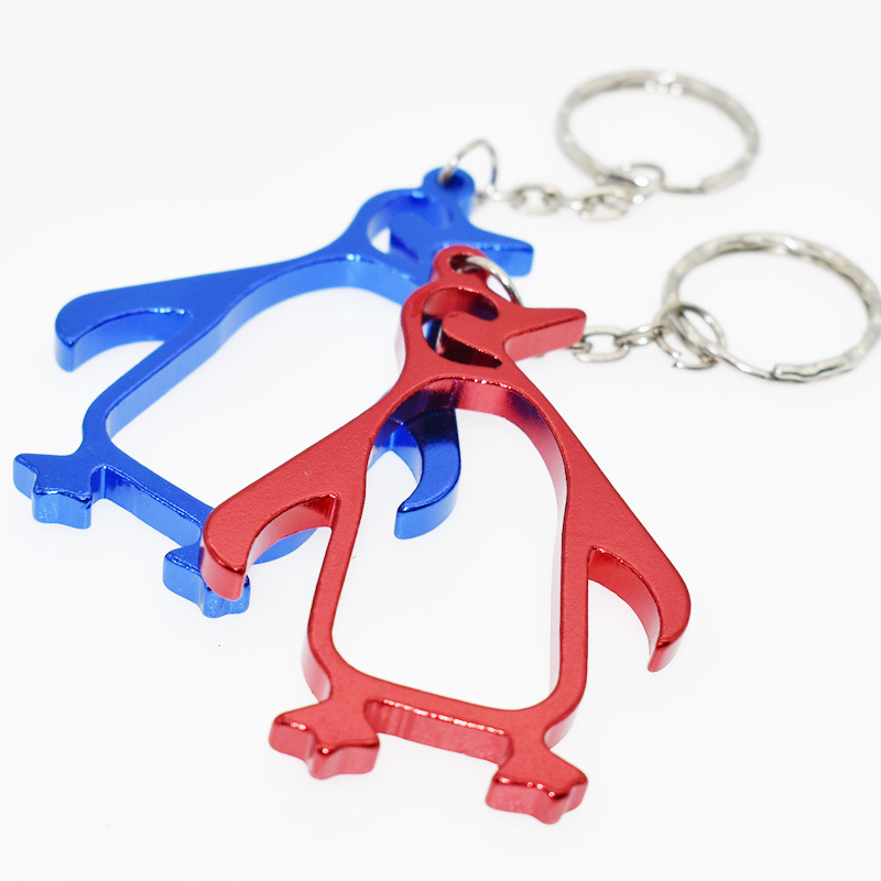 Creative penguins beer bottle opener Aluminum alloy animal bottle opener with key chain Lovely portable bottle opener dh955