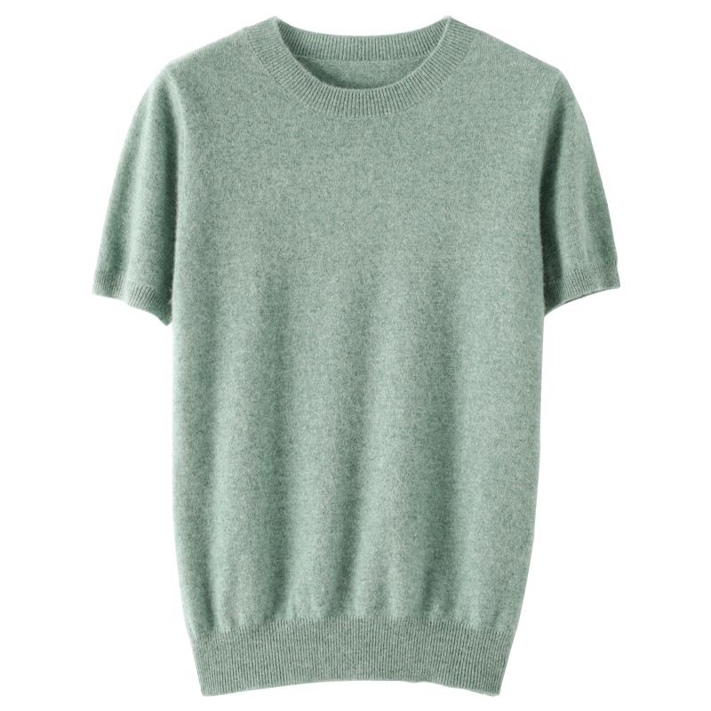 Womens Sweaters O-neck Summer Short Sleeve Korean Style Sweater Knitted Pullover Women Basic Thin Tops Pull Femme Jumper 2023Womens