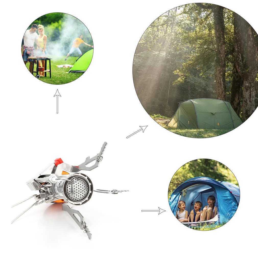 BBQ Tools Accessories Outdoor Mini Camping Stove Gas Burner Non-slip Folding High-temperature Resistant Gas Stove For BBQ Family Picnic Cooker