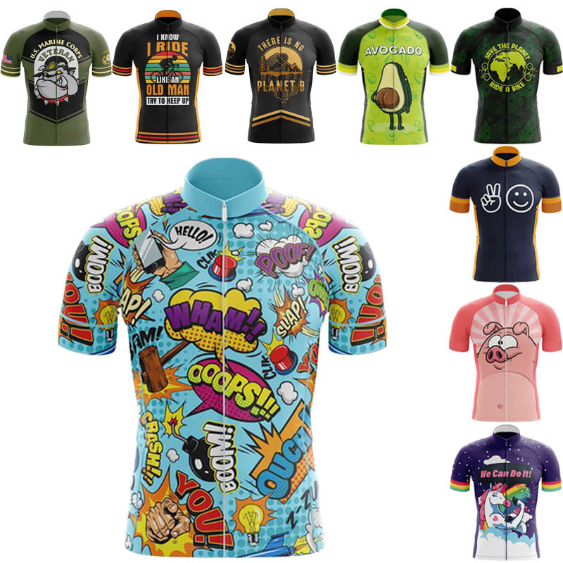 Cycling Shirts Tops cartoons cycling clothes summer men funny bicycle shirt cycle short sleeve mtb jersey road bike clothing maillot velo homme 230406