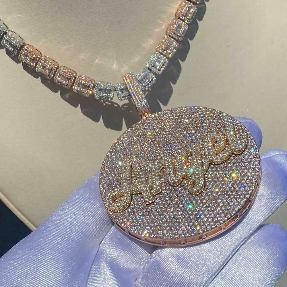 Custom Sterg Sier VVS Moissanite Hip Hop Mens Jewelry Iced Out Necklace moissanite Pendant