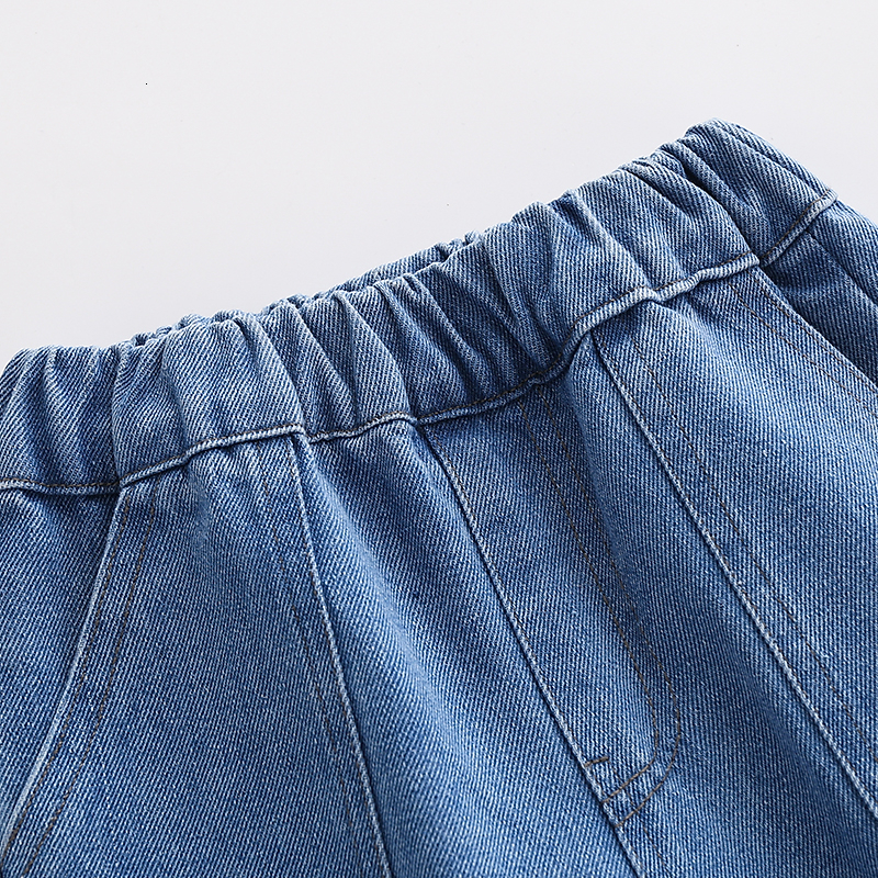 Jeans Casual Spring Fall 2 3 4-10 Children's Clothing Long denim Pants Baby Elastic Trousers Children's Straight Jeans 230406