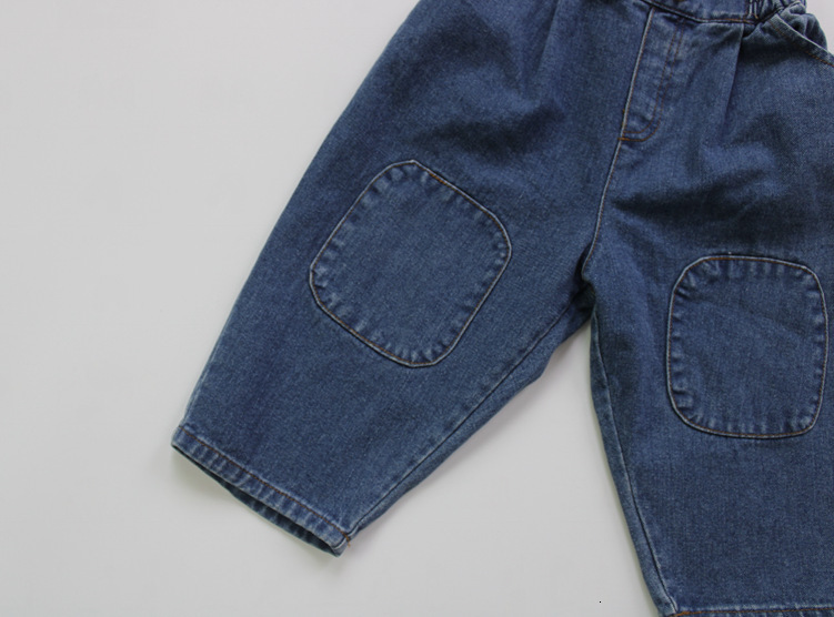 Jeans autumn children's denim pants Korean style retro patch baby boy casual jeans children's clothing 230406