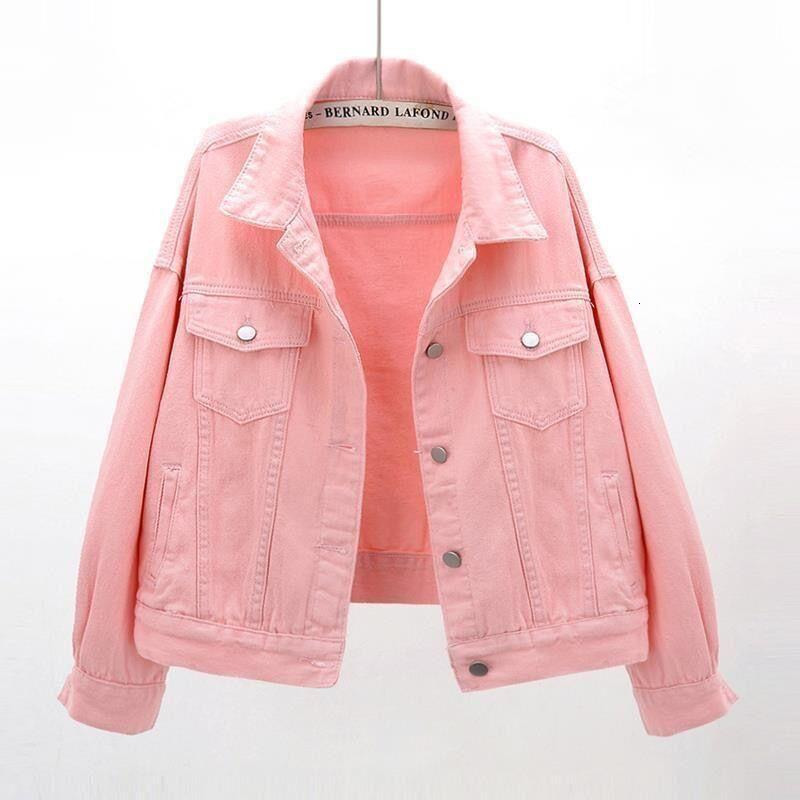 Women's Jackets Deeptown Denim Autumn Y2k Streetwear Coat Pink Jean Jacket Casual Tops Purple Oversized Lady Outerwear 230406