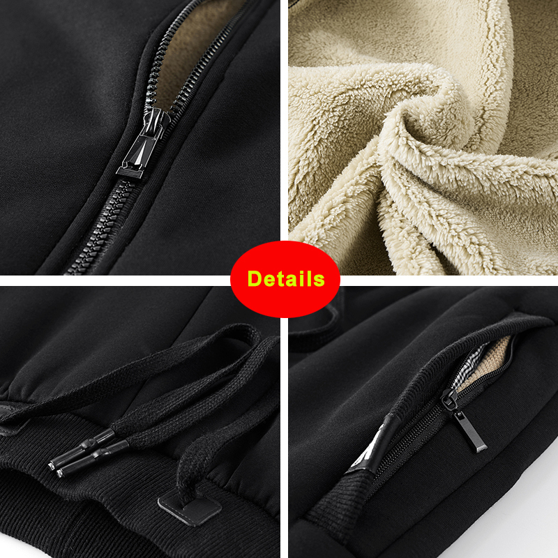 Men's Tracksuits Winter thick warm wool sportswear men's oversized hooded 2-piece jacketpants sportswear casual sweater set 8XL 230406