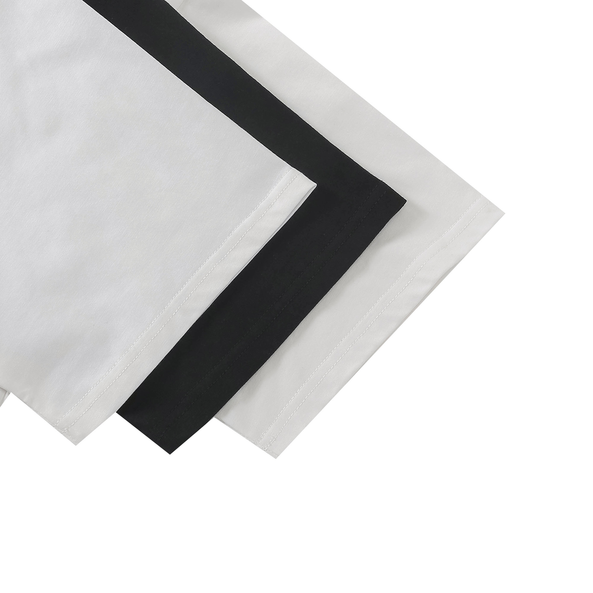 summer solid crewneck cotton loose men white draw face embroidery t shirt