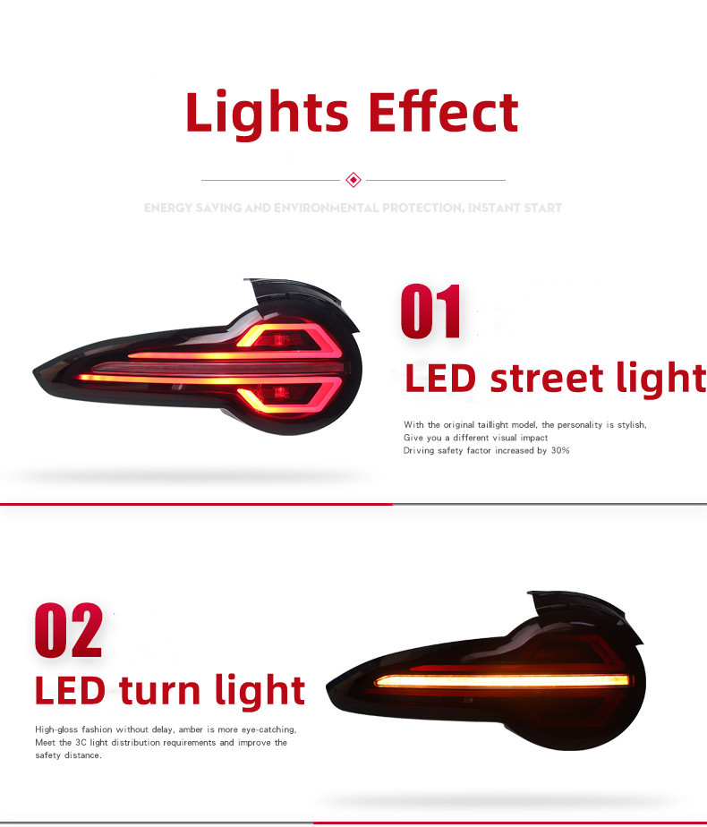 Car Tuning Taillight Modified For Mazda MX5 20 15-20 22 Taillights LED DRL Running Lights Fog Lights Rear Parking Lamp
