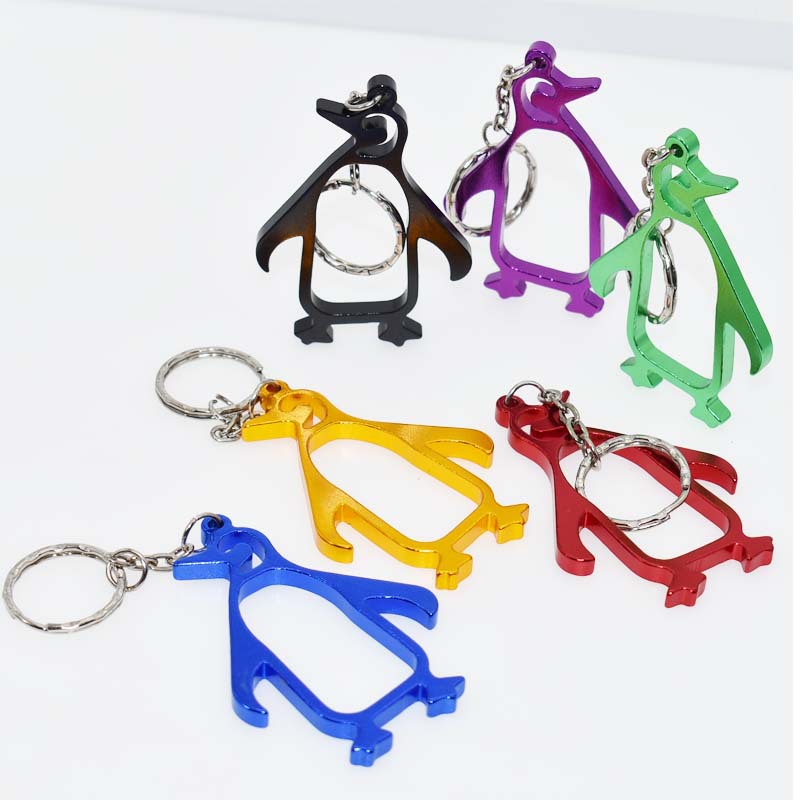 Creative penguins beer bottle opener Aluminum alloy animal bottle opener with key chain Lovely portable bottle opener dh955