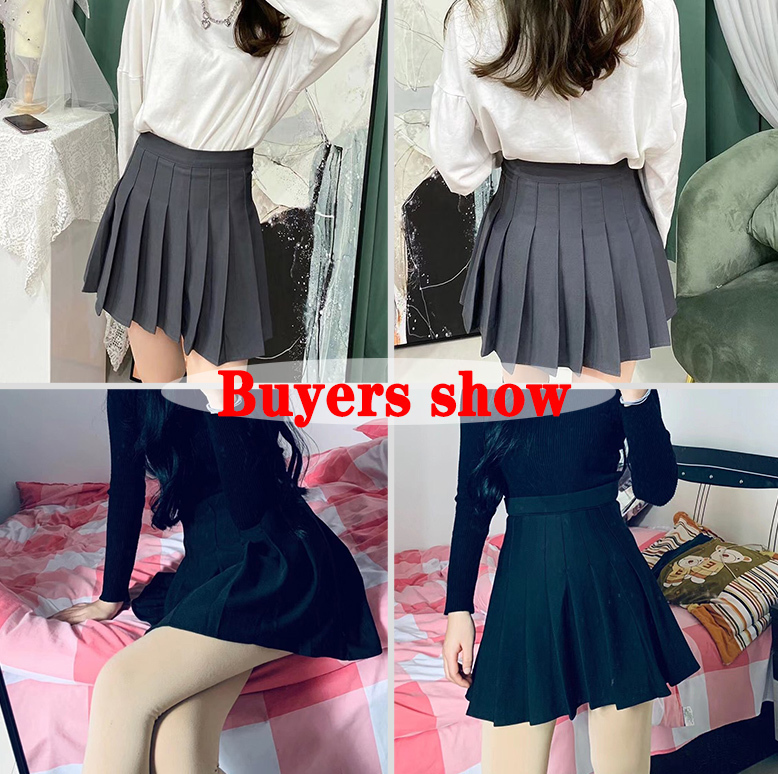 Skirts Lucifer Solid Pleated Skateboard Women's Fashion High Waist Prep Style Mini Skateboard Women's Korean Fashion Street A-line Skateboar