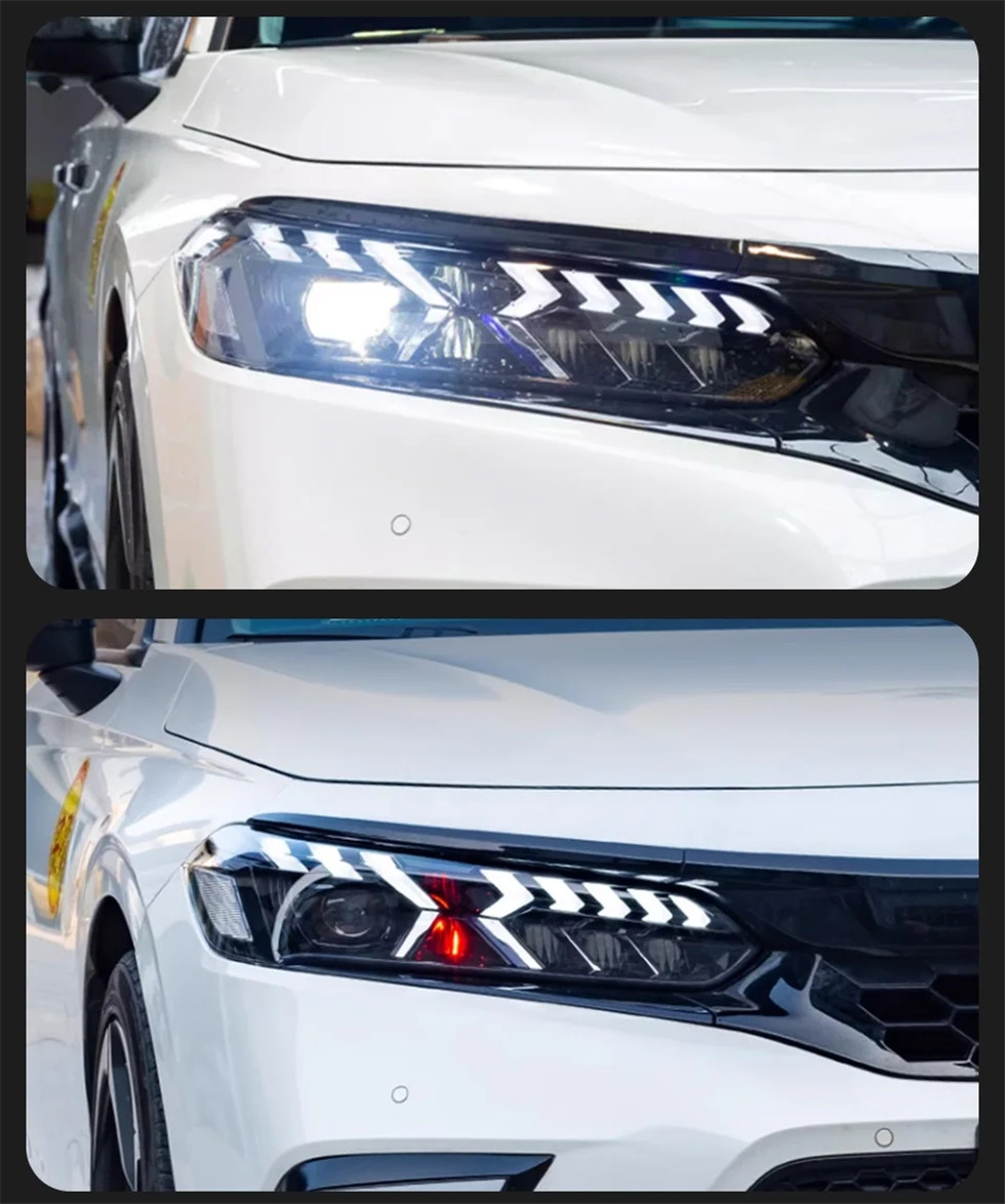 Auto Parts For Honda CIVIC 11th Headlights 20 22-2024 E-Tron Styling LED Daytime Lights Dual Projector DRL Car Accesorios Modified