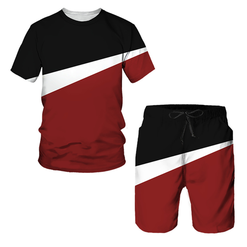 Men's Tracksuits Fashion Brief Style Summer Tracksuits Leisure O-neck Short Sleeve Tees Set Unisex Outdoor Sports Top Shorts 2 Piece Outfit Sets 