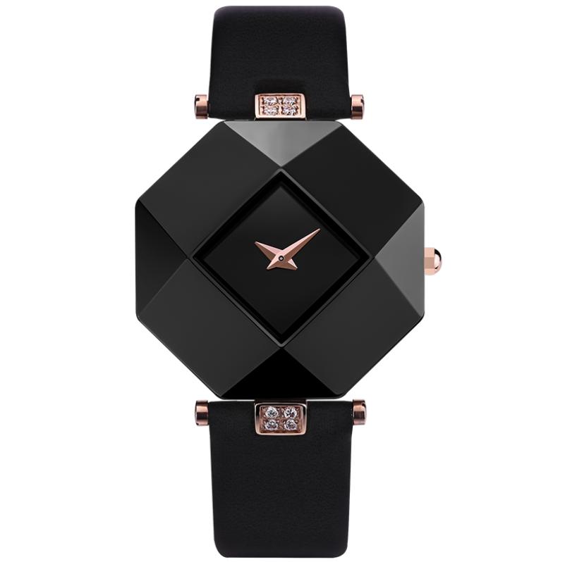 luxury women watch New Fashion Women Dress Watches Ceramic case Leather Strap Relogio Feminino Lady Quartz Wristwatch BRW