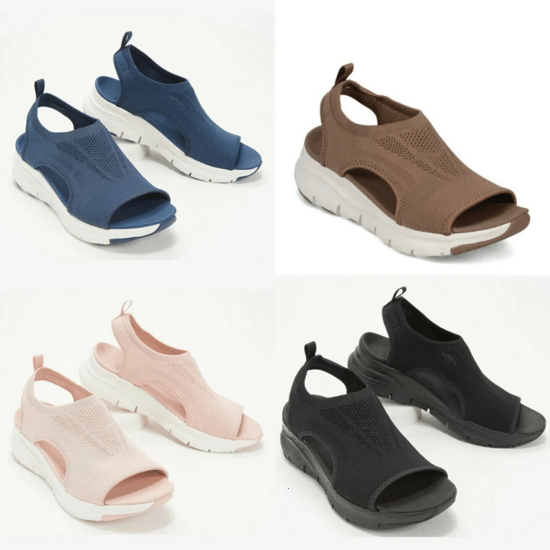 Summer Sport Washable Sgback New Orthopedic Slide Women Platform Sandals Soft Wedges Shoes Casual Footwear 230404