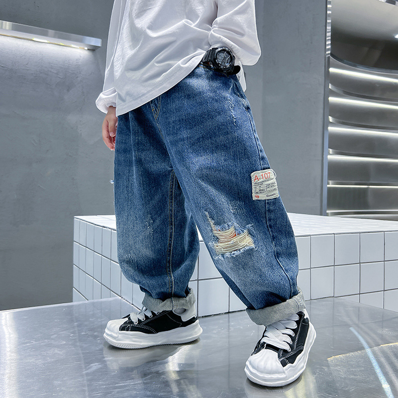 Jeans Kids Jeans Pants Baby Boys Casual Clothes Jeans Trousers Toddler Denim Pants Children Boys Clothing 2 3 4 5 6 7 8 9 10 11 12 Yrs 230413
