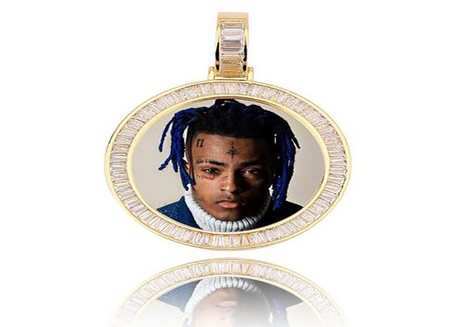 14K Gold Custom Made Memory Picture Po Pendant Iced with 18quot 20quot 24quot Rope Chain Necklace Zircon Bling Mens Hip h