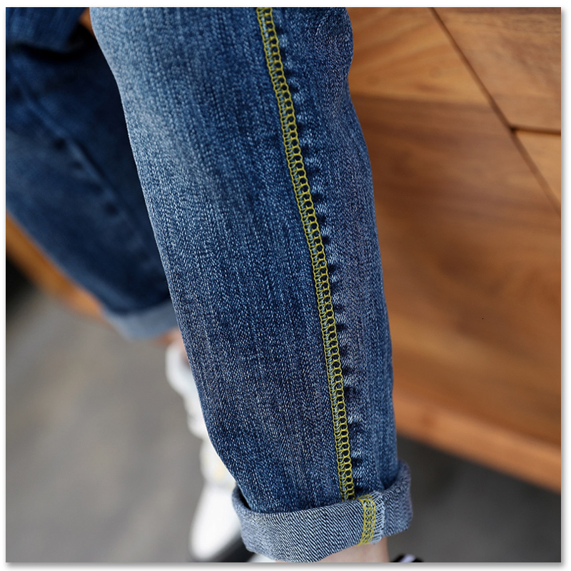 Jeans IENENS Fashion Kids Boys Jeans Children Baby denim Trousers Clothing Boys Elastic Waist Super Thin Pants 230406