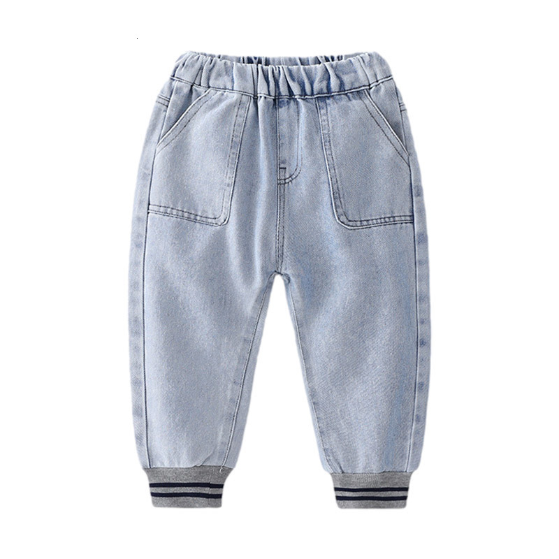 Jeans Casual Spring Fall 2 3 4-10 Children's Clothing Long denim Pants Baby Elastic Trousers Children's Straight Jeans 230406