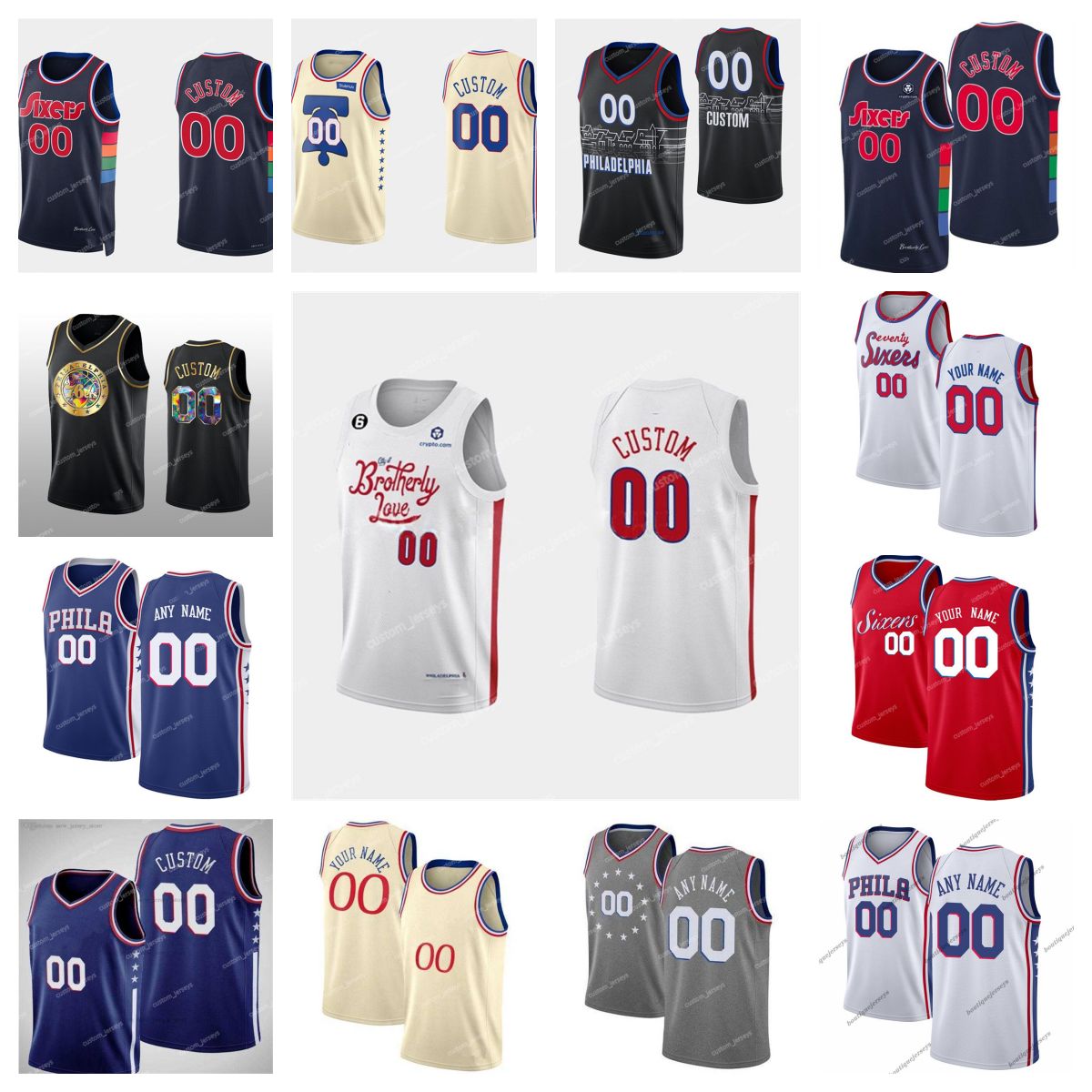 Custom Philadelphia''76ers''Men Jersey Women Youth #00 Any Name Any Number 75th 2023 Edition''NBA''Basketball Jerseys, #10
Custom Philadelphia''76ers''Men Jersey Women Youth #00 Any Name Any Number 75th 2023 Edition''NBA''Basketball Jerseys, #10