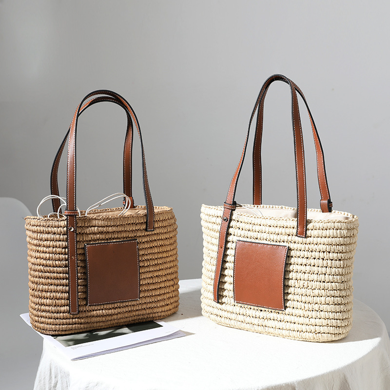 New Straw Bag Fashion One-Shoulder Portable Hand-Woven Bag Women's Rattan Weave Bags All-Match Square Vegetable Basket Bags, Aspic
New Straw Bag Fashion One-Shoulder Portable Hand-Woven Bag Women's Rattan Weave Bags All-Match Square Vegetable Basket Bags, Aspic