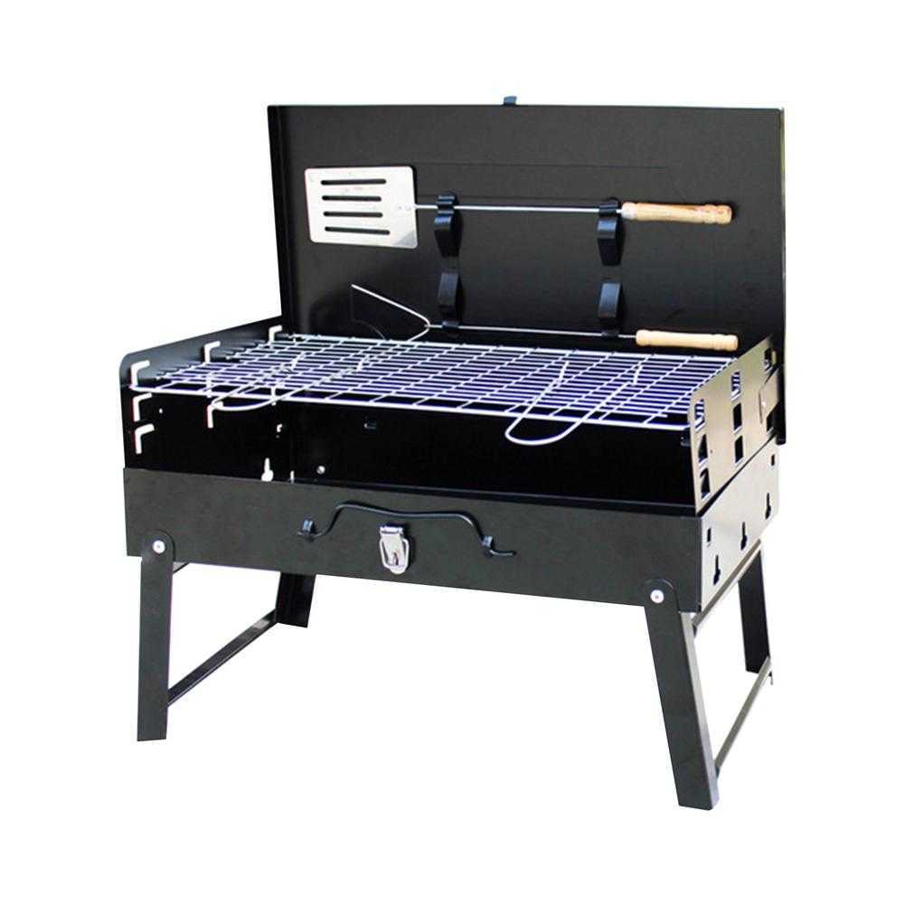 BBQ Tools Accessories Outdoor Barbecue Charcoal Grill Portable Box Type Stove Non-Stick Oven Foldable Picnic Camping Baking Barbe Rack