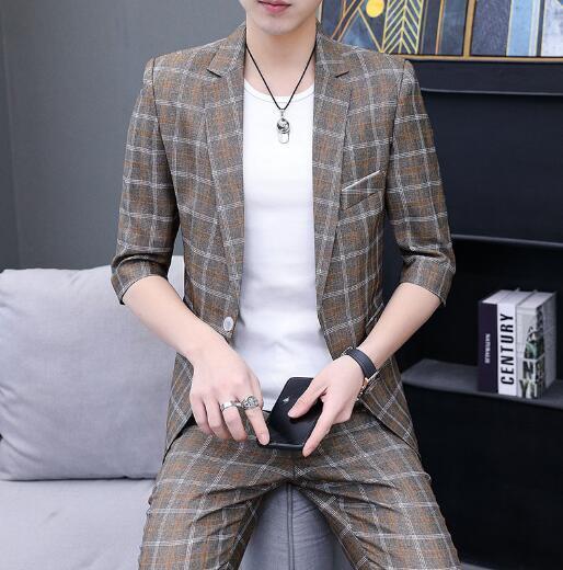 Men's Suits Blazers Men's casual medium long sleeved jacket 230406