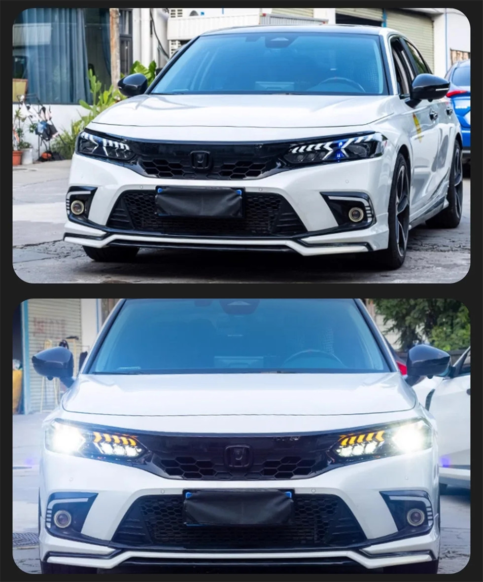 Auto Parts For Honda CIVIC 11th Headlights 20 22-2024 E-Tron Styling LED Daytime Lights Dual Projector DRL Car Accesorios Modified