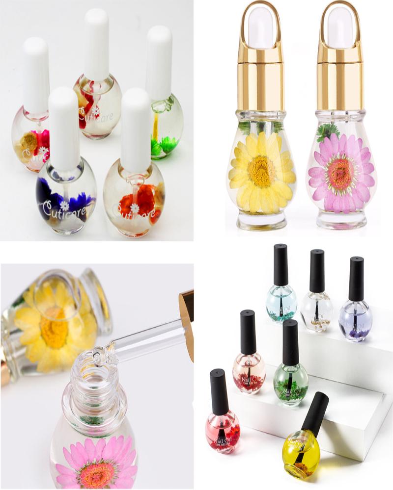 Set 5pcs Nail art Nourishment Cuticle Oil Natural Flower Scent Cuticles Oils Revitalizer Treatment Nutrition Polish Treatment