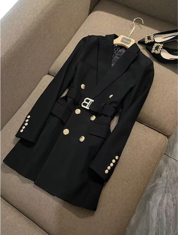 Spring designer women's trench coats trench coat fashion classic france style mid-length black white liner coat jacket with belt coat slim fit top treches outwear