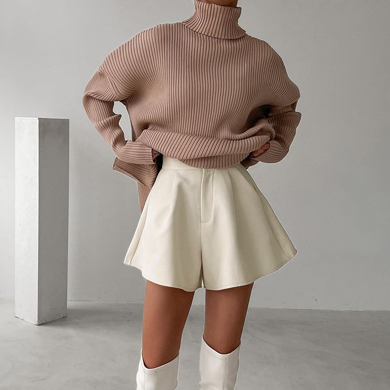 Women's Shorts Gtpdpllt High Wait Wide-leg Shorts Women Bottom Casual Loose A- Line Short Pants Ladies Leisure Summer Vintage Shorts 230418