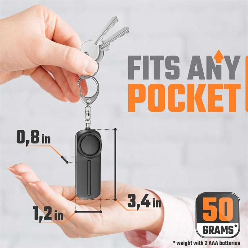 130db Safe Sound Personal Alarm Keychain Bright LED Light Self_Defense Emergency Alert Key Ring For Women Children Girls Elderly