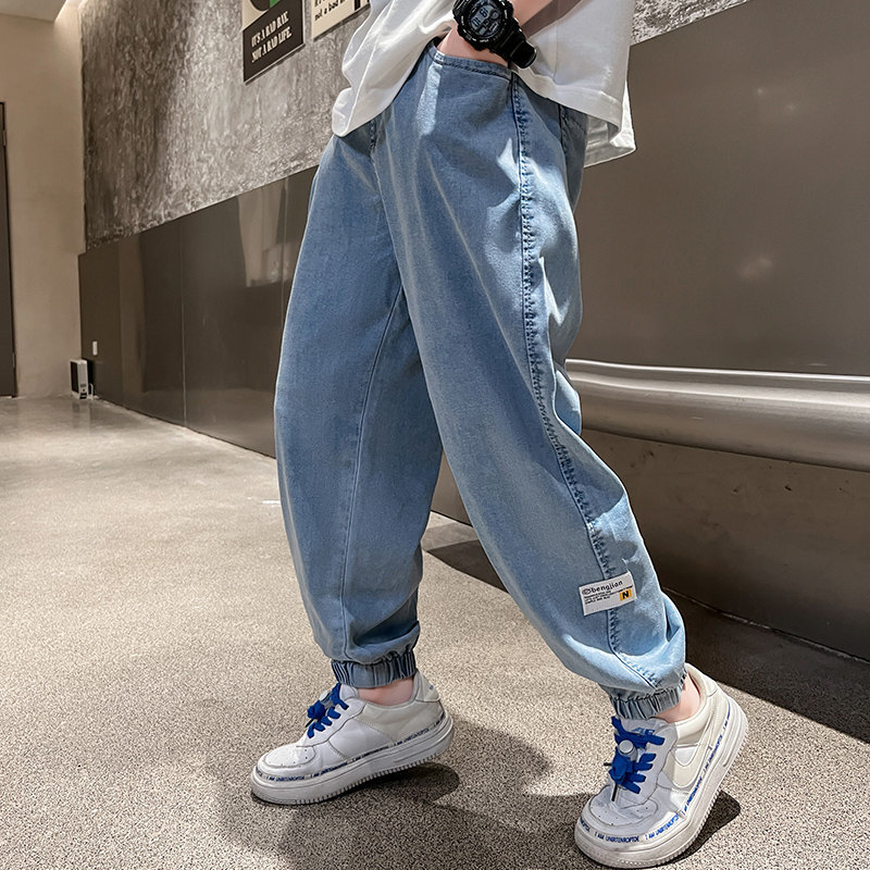 Jeans Summer Boys' Arrival in Korea Thin Full Length Leisure Mosquito Proof Pants High Quality Children's School Solid Trousers 230406