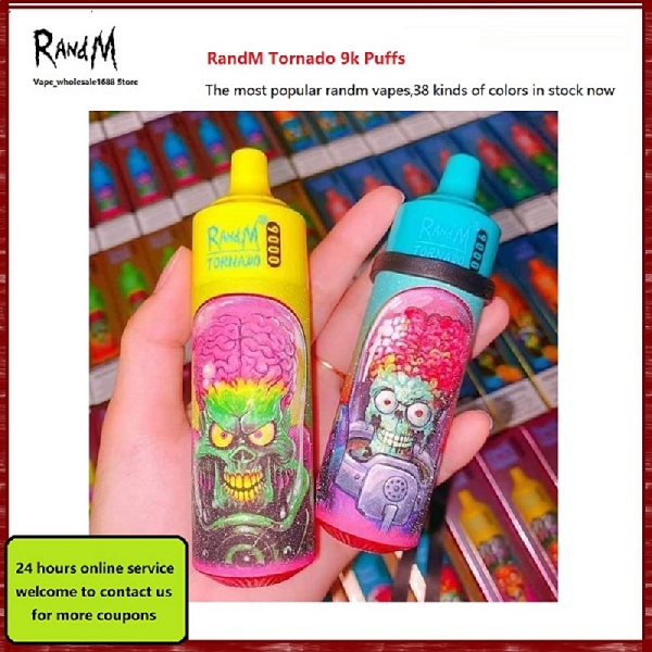 18ml Vaporizer Randm Tornado 9000 Disposable Vape Pen RM Cigarette LED RGB Glowing Light Rechargeable Type C Battery Mesh Coil Sigaretta USA E Getta
18ml Vaporizer Randm Tornado 9000 Disposable Vape Pen RM Cigarette LED RGB Glowing Light Rechargeable Type C Battery Mesh Coil Sigaretta USA E Getta
