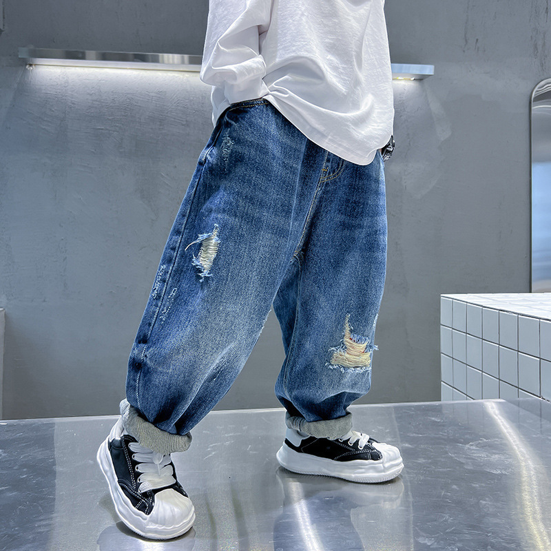 Jeans Kids Jeans Pants Baby Boys Casual Clothes Jeans Trousers Toddler Denim Pants Children Boys Clothing 2 3 4 5 6 7 8 9 10 11 12 Yrs 230413