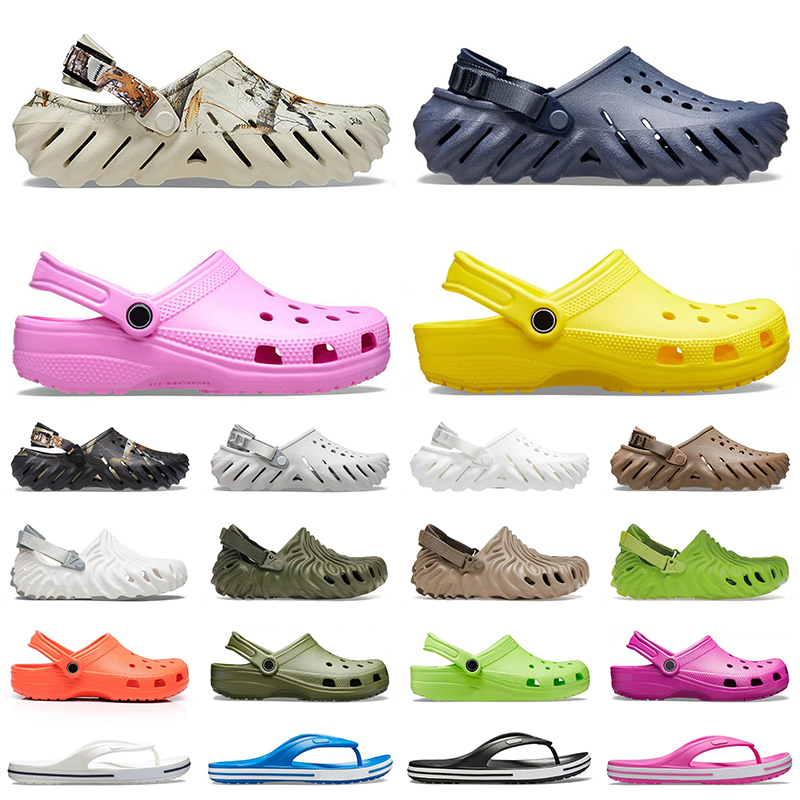 Crocs classic clog croc echo clogs Sandales célèbre designer femmes hommes grands enfants pantoufles noir tongs Summer Beach shoes sabots bayaban
