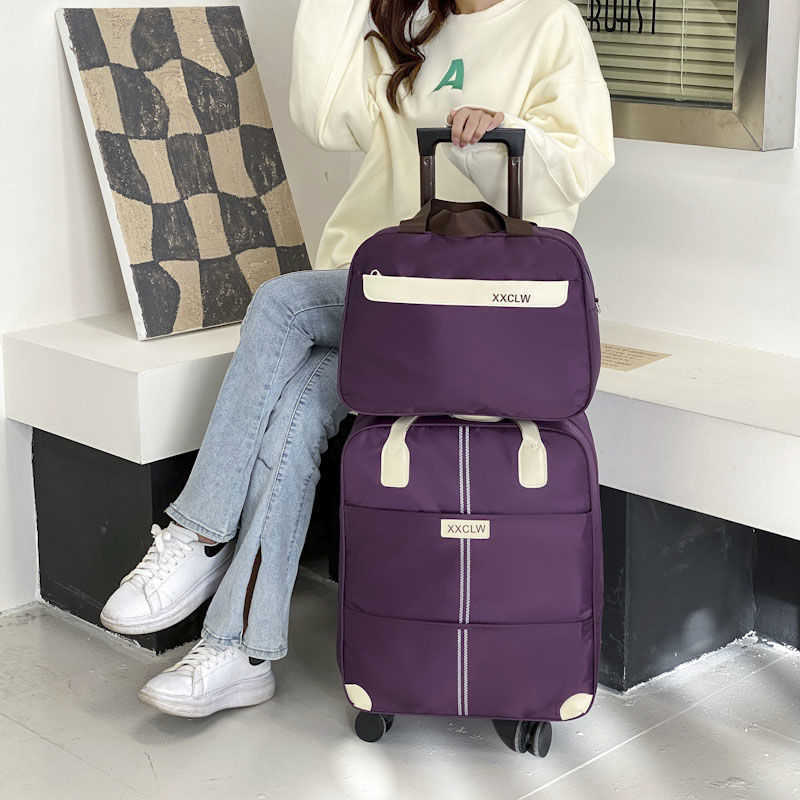 2022 New Rod Luggage Bag Large Capacity Travel Bag Women's and Men's Lightweight Luggage Bag Portable Storage Bag Universal Wheel