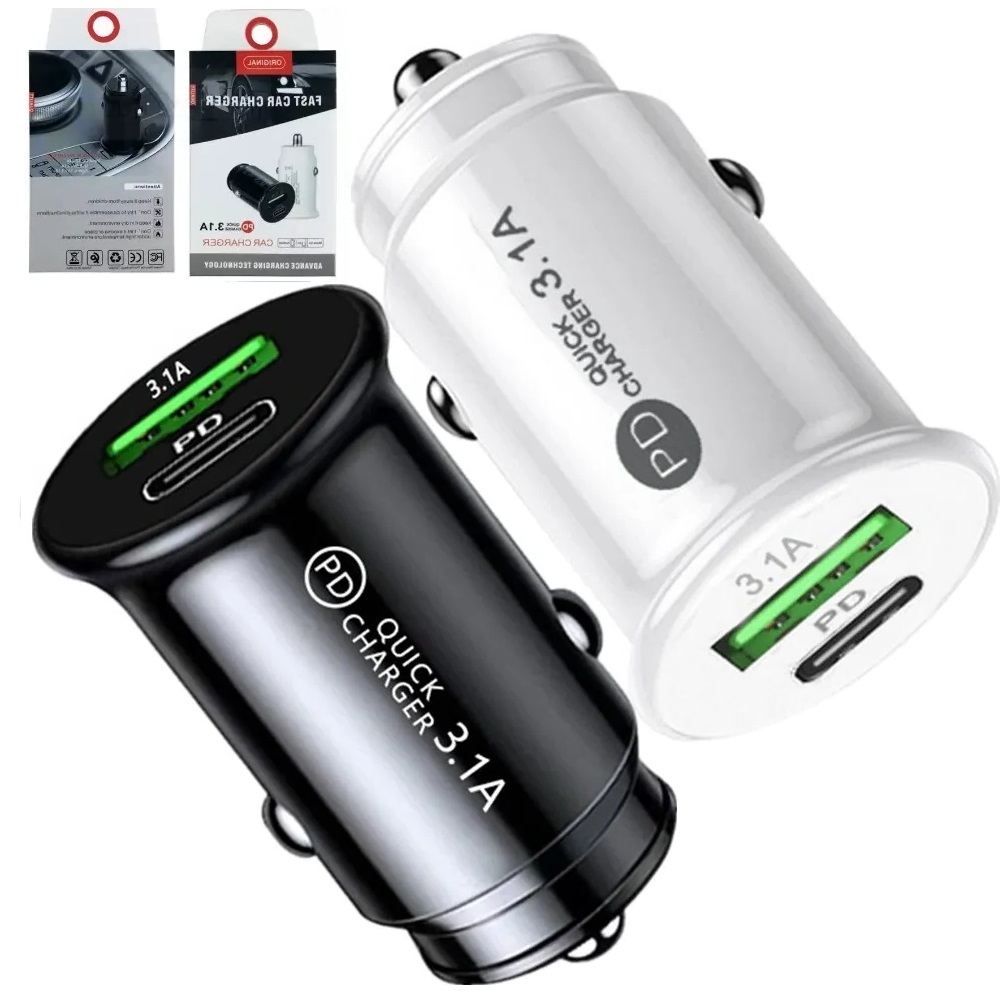 Mini Portable 20W USB C Car Charger Fast Quick Charging 3.1A Vehicle Type-c Car Chargers For IPhone 14 15 pro max Samsung S23 S24 Power Adapters GPS p