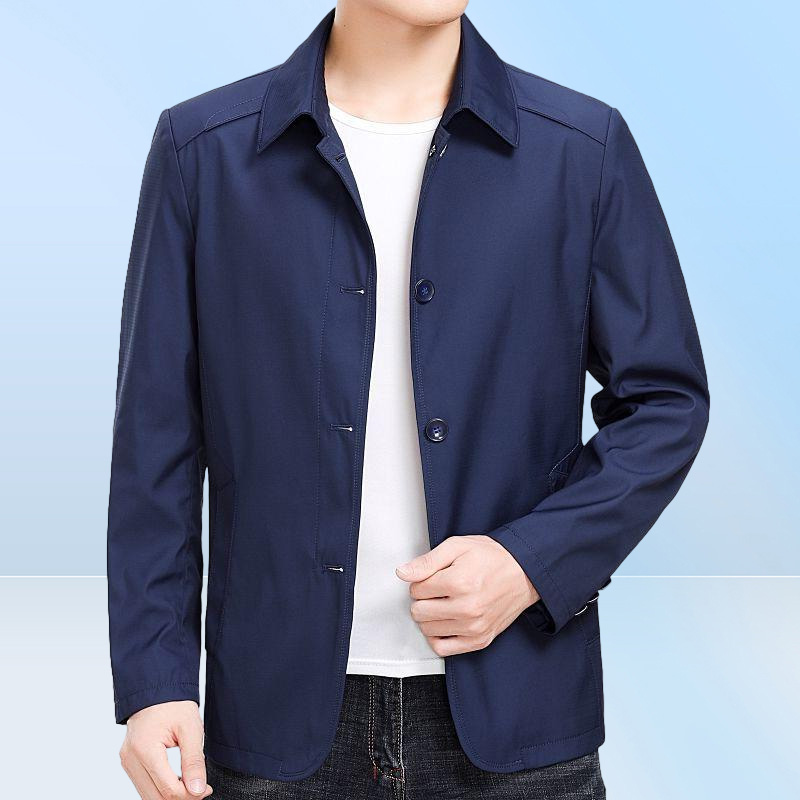 Men039s Jackets Business Shirt Jacket Men Autumn Casual Coat Button Up Tops Office Work Clothes 1184697