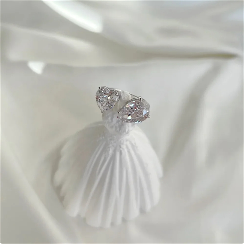 Queen Heart Lab Moissanite Dia Ring 100% Real sterling sier Party Wedding band Rings for Women Bridal Promise Jewelry