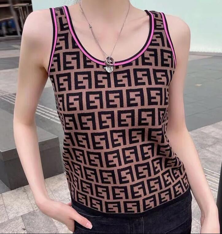 Women Brand Letter Desinger Women's Tanks Camis Knitted Jacquard U-neck Sleeveless Vests Summer Tanks Camis Tees Vest Short Shirt Lady Slim Vests, Brown
Women Brand Letter Desinger Women's Tanks Camis Knitted Jacquard U-neck Sleeveless Vests Summer Tanks Camis Tees Vest Short Shirt Lady Slim Vests, Brown