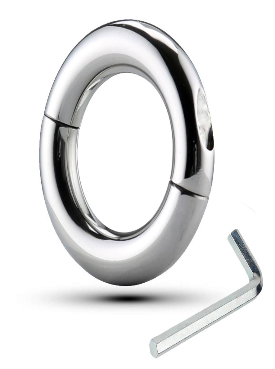 Male Round Extreme Heavy Metal Cockrings Cock Rings Stainless Steel Balls Stretchers Scrotum Bondage Device Testicle Stretcher Bal
