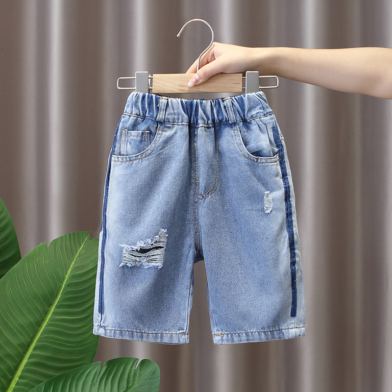 Jeans Boys' Summer Jeans Big Hole Jeans Boys' Casual Style Children's Jeans High Quality Children's Clothing 230406