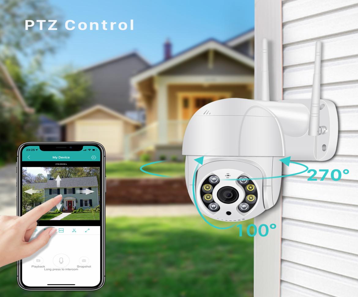 5MP Auto Tracking PTZ IP Camera Wifi Outdoor AI Human Detection o 1080P Wireless Security CCTV Camera P2P RTSP 4X Digital Zoom Cam