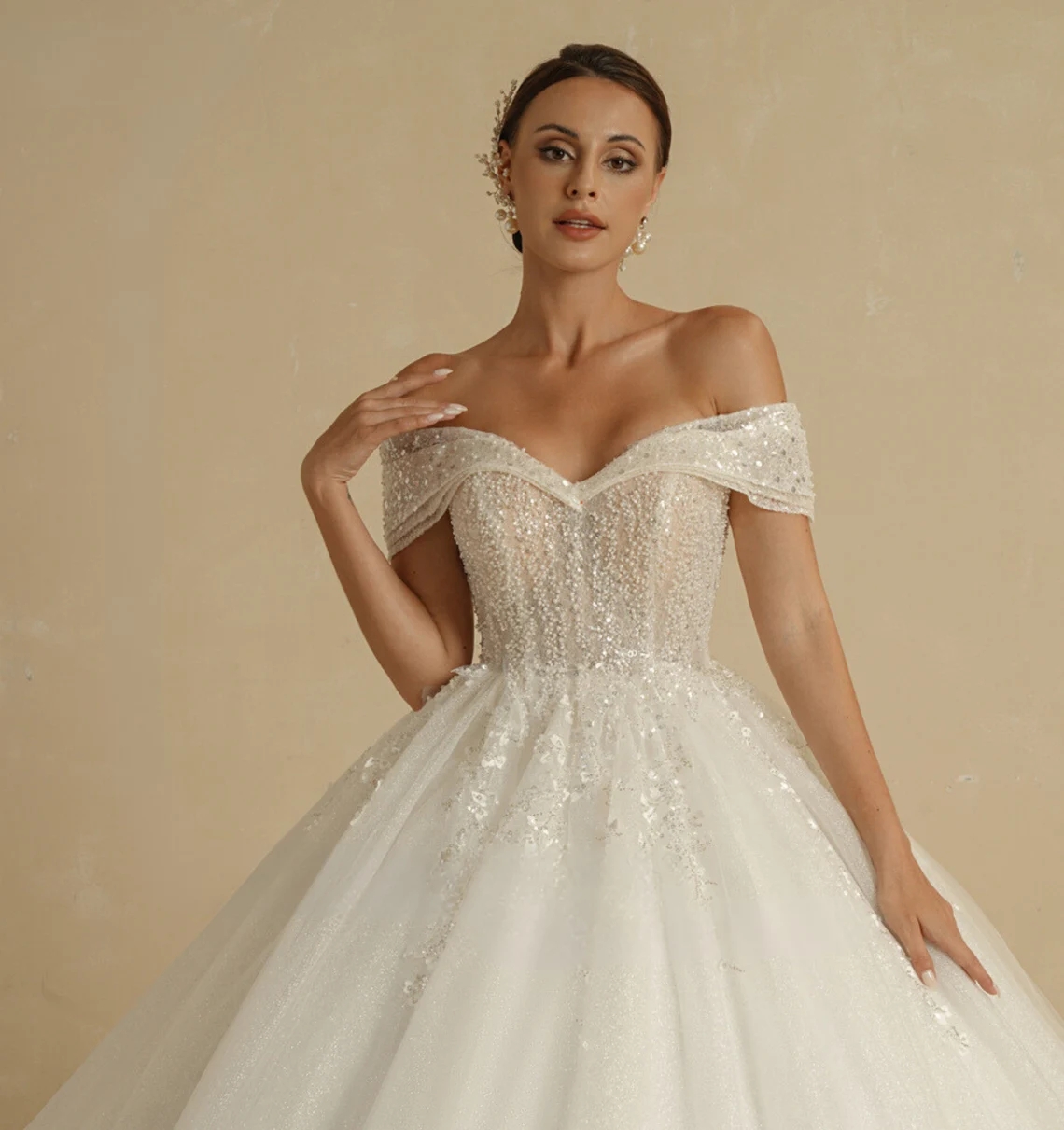 Exquisite Floral Wedding Dresses Spaghetti Off The Shoulder Straps Sweep Train Bridal Gowns Backless Zipper Vestido De Novia